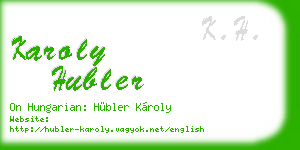 karoly hubler business card